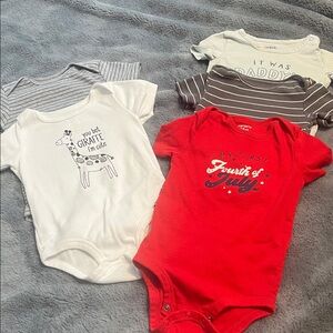 Carter's Baby Bodysuit Set in Red, White, and Gray